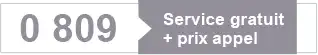 0809 service gratuit + prix appel